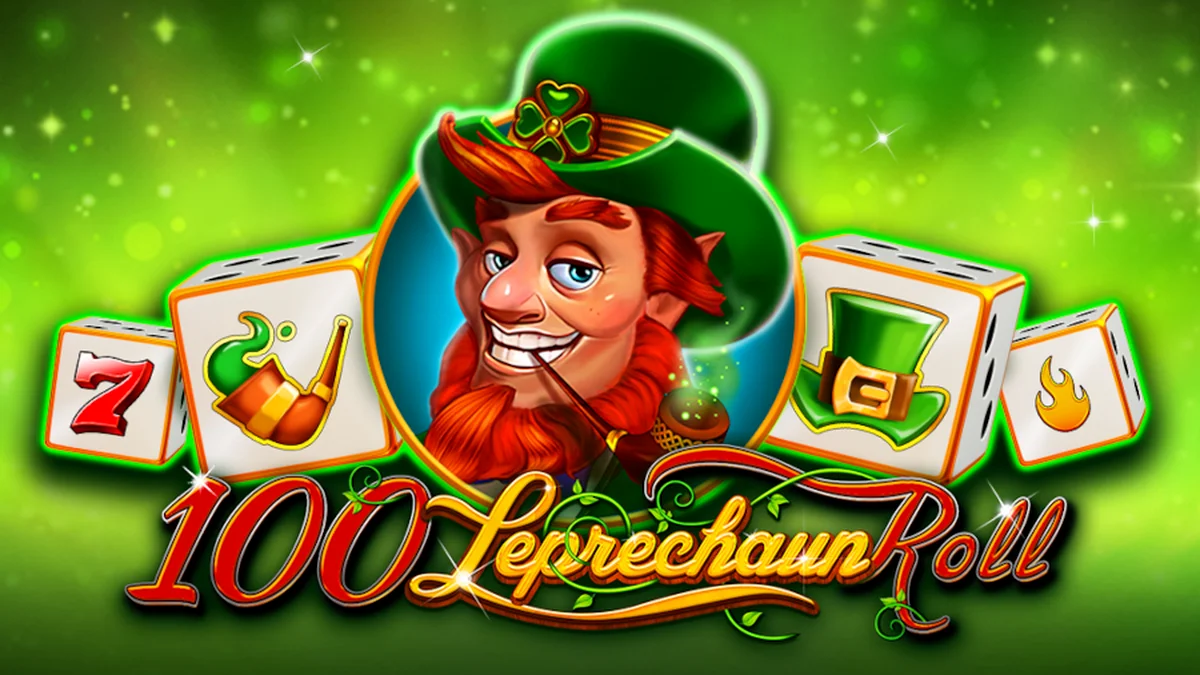 Tampilan visual slot 100 Leprechaun Roll dengan tema keberuntungan Irlandia.